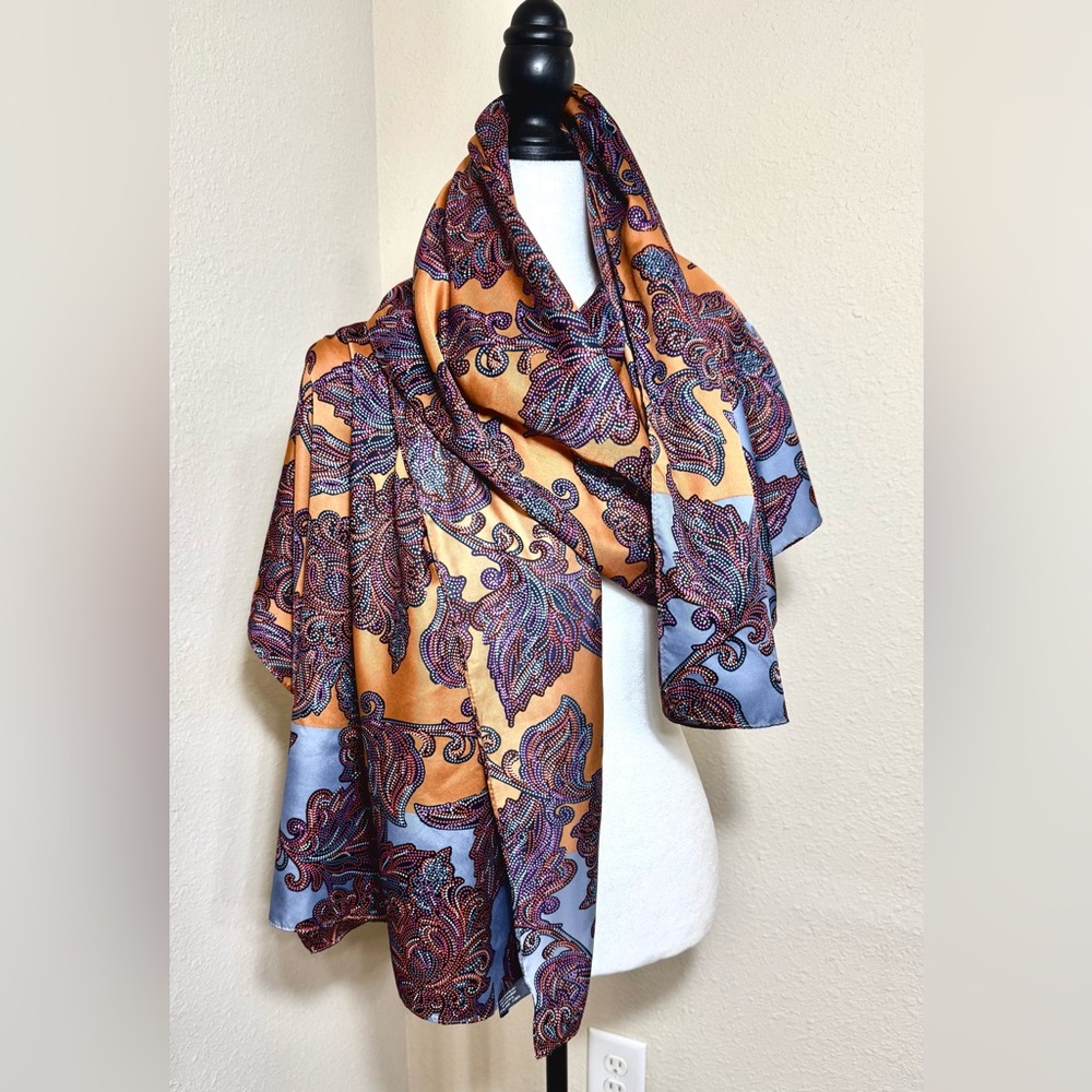 Elegant Paisley Silky Scarf